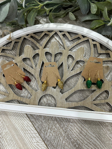 Glittered Light Bulb Earrings