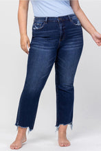 Load image into Gallery viewer, Plus Size High Rise Distressed Hem Kick Flare Jeans