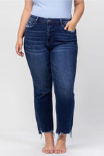 Load image into Gallery viewer, Plus Size High Rise Distressed Hem Kick Flare Jeans