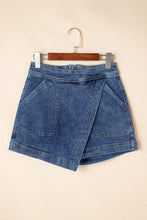Load image into Gallery viewer, Faux Wrapped Denim Skort