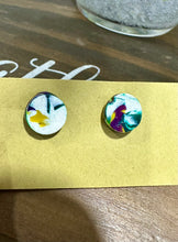 Load image into Gallery viewer, Mardi Gras Circle Studs