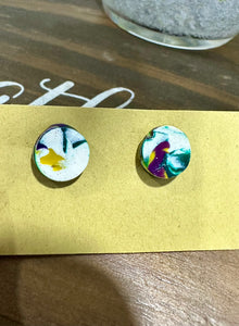 Mardi Gras Circle Studs
