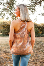 Load image into Gallery viewer, Stop The Show Sequin Tank in Rose Gold