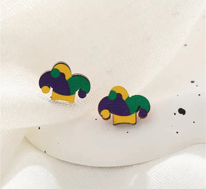 Mardi Jester Wood Studs