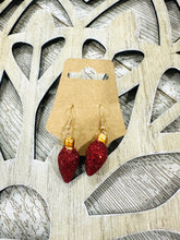 Load image into Gallery viewer, Glittered Light Bulb Earrings