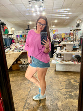 Load image into Gallery viewer, Mauve Oversized Ribbed Top