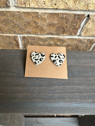Heart Clay Studs