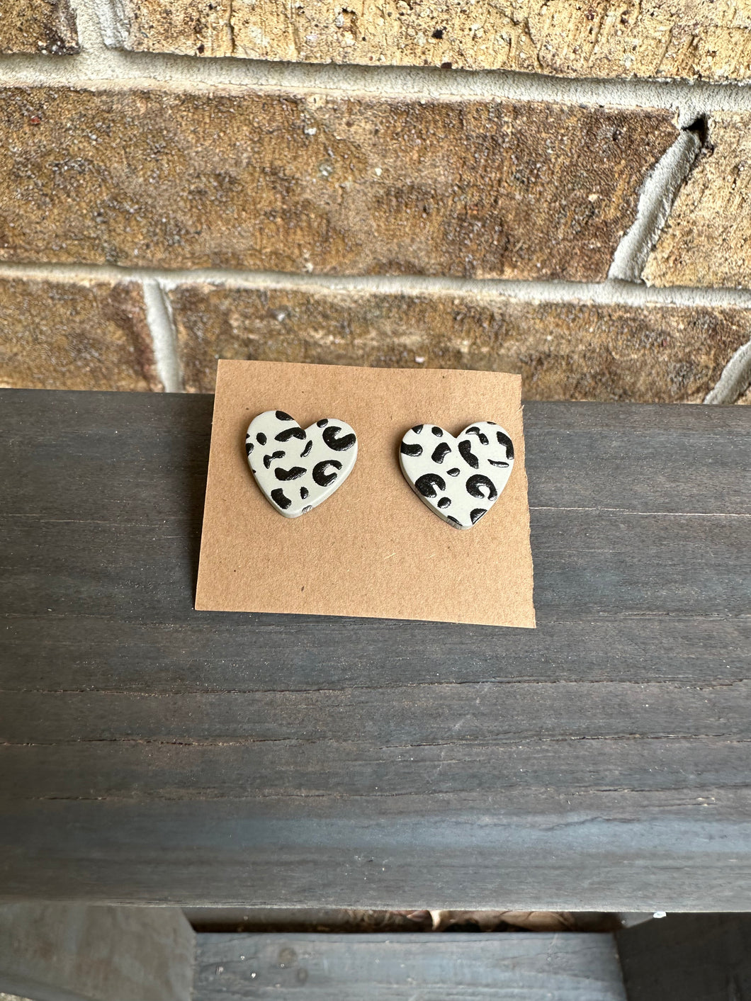 Heart Clay Studs