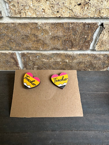 Teacher Heart Wood Studs