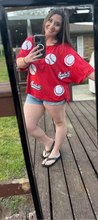 Load image into Gallery viewer, Summer Baseball Sequins Short Sleeve Tee