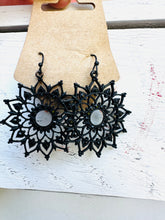 Load image into Gallery viewer, Black Sunburst Earrings