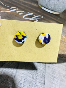 Mardi Gras Circle Studs