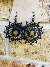 Load image into Gallery viewer, Black Sunburst Earrings