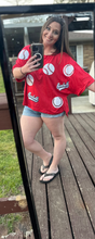 Load image into Gallery viewer, Summer Baseball Sequins Short Sleeve Tee