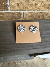 Load image into Gallery viewer, Leopard Circle Clay Studs
