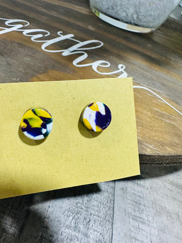 Mardi Gras Circle Studs