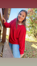 Load image into Gallery viewer, Glittered in Red Top