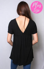Load image into Gallery viewer, Black Deep V Neck Top