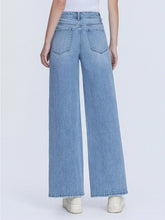 Load image into Gallery viewer, High Rise Medium Light Wash Wide Leg Jeans