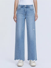 Load image into Gallery viewer, High Rise Medium Light Wash Wide Leg Jeans
