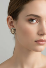Load image into Gallery viewer, Large Cameo Stud Earrings