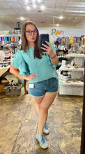 Load image into Gallery viewer, Dusty Teal Flutter Top