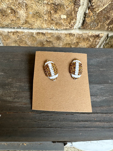 Blinging Football Stud Earrings
