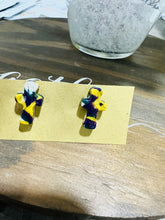 Load image into Gallery viewer, Mardi Gras Cross Studs