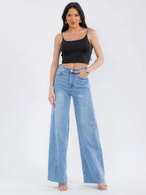 Load image into Gallery viewer, Washed Wide Leg Denim Jeans