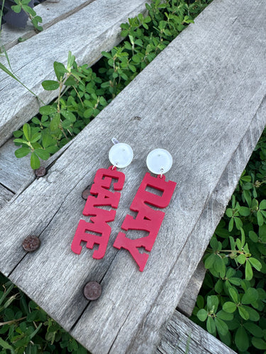 Game Day in Red Earrings