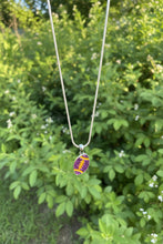Load image into Gallery viewer, Purple/Gold Football Necklace