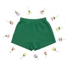 Load image into Gallery viewer, Dark Green Linen Shorts