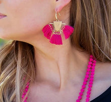 Load image into Gallery viewer, FREE SPIRIT TASSEL EARRINGS, FUCHSIA