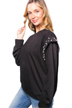 Load image into Gallery viewer, Show Me the Pearls in Black Top