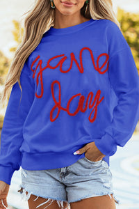 Royal Blue Tinsel Game Day Sweatshirt