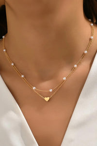 Heart of Pearl Necklace Set