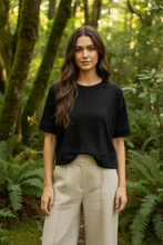 Load image into Gallery viewer, Black Oversized Ribbed Top