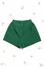 Load image into Gallery viewer, Dark Green Linen Shorts