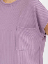 Load image into Gallery viewer, Lavender Ribbed Pocket Top