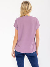 Load image into Gallery viewer, Lavender Ribbed Pocket Top