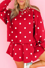 Load image into Gallery viewer, Red Polka Dot Relaxed Pullover &amp; Loose Skort Set