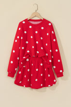 Load image into Gallery viewer, Red Polka Dot Relaxed Pullover &amp; Loose Skort Set