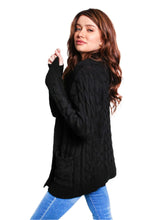 Load image into Gallery viewer, Black Cable Knit Cardigan
