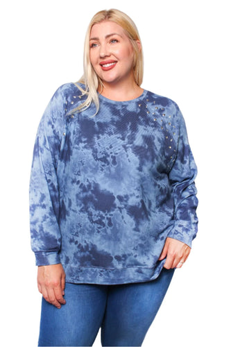 Rhinestone Tie Dye Top