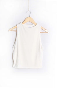 White Sleeveless Crop Top