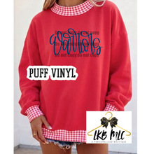 Load image into Gallery viewer, RED PLAID MOCK NECK SWEAT PERSONALIZED