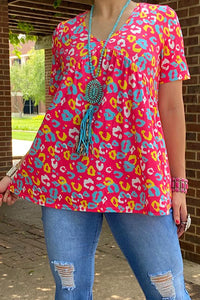 Leopard and Bright Top