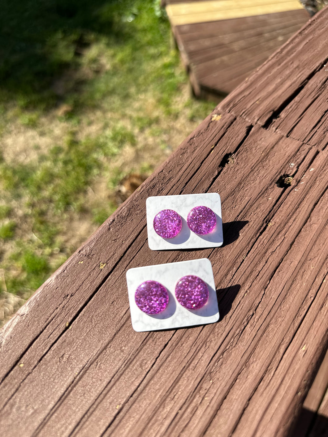 Sparkles of Pink Stud Earrings