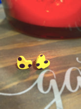 Load image into Gallery viewer, LSU Heart Clay Stud Earrings