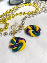 Load image into Gallery viewer, King Cake Clay Earrings